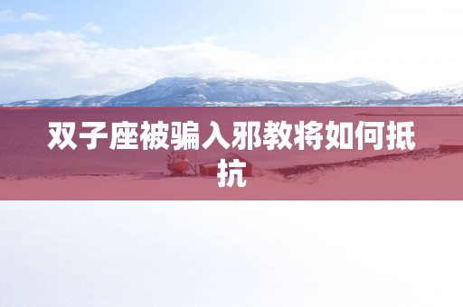 双子座被骗入邪教将如何抵抗