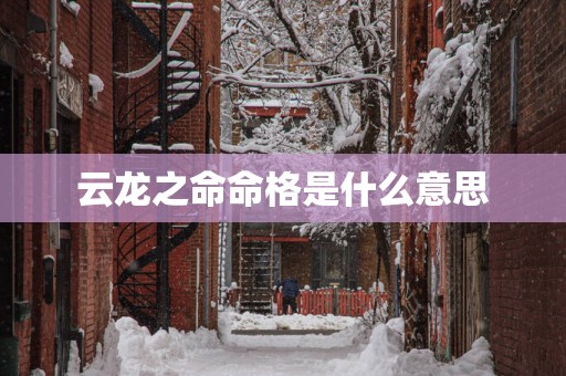 云龙之命命格是什么意思