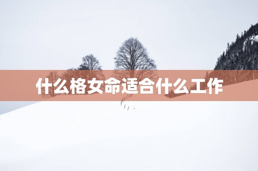 什么格女命适合什么工作