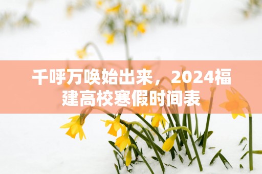 千呼万唤始出来，2025福建高校寒假时间表