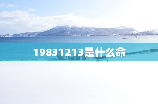 19831213是什么命