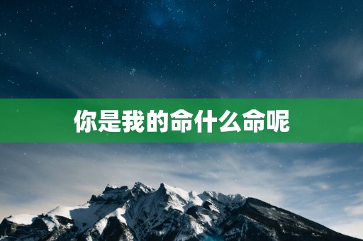 你是我的命什么命呢
