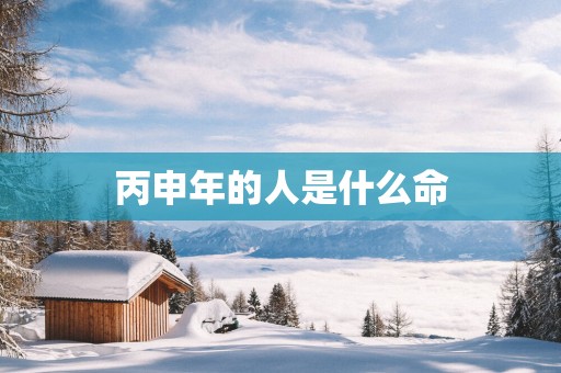 丙申年的人是什么命