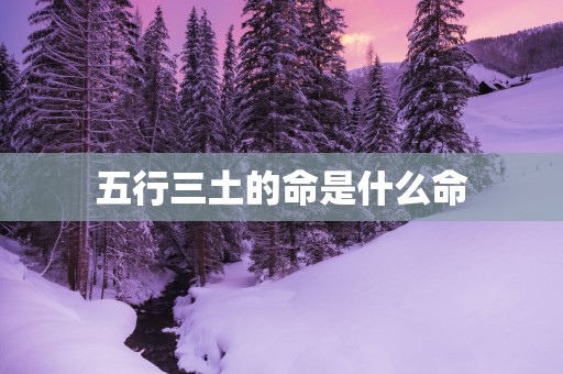 五行三土的命是什么命