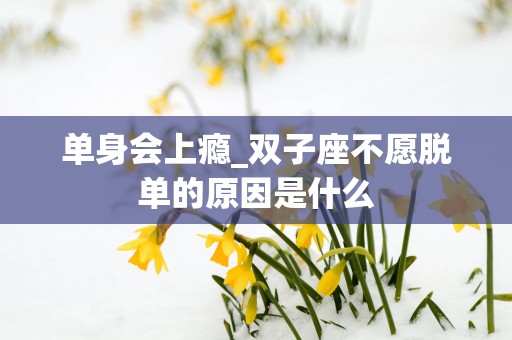 单身会上瘾_双子座不愿脱单的原因是什么