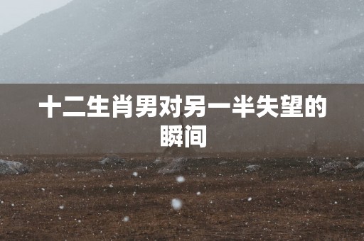 十二生肖男对另一半失望的瞬间