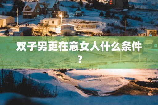 双子男更在意女人什么条件？