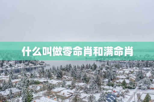 什么叫做零命肖和满命肖