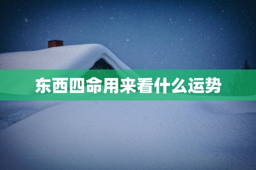 东西四命用来看什么运势