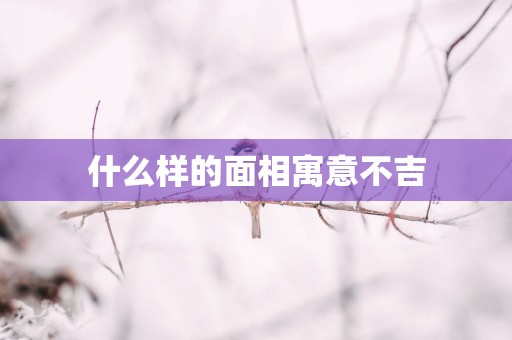 什么样的面相寓意不吉