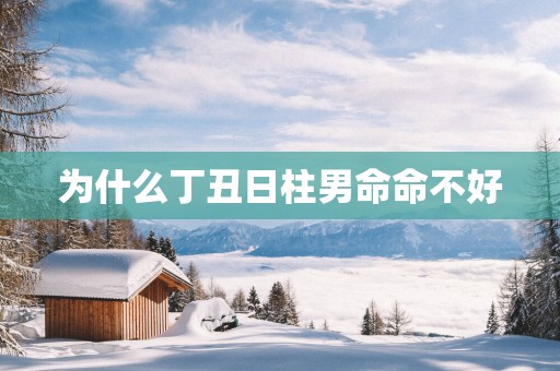 为什么丁丑日柱男命命不好