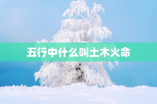 五行中什么叫土木火命