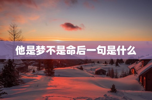 他是梦不是命后一句是什么
