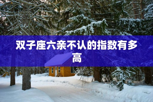双子座六亲不认的指数有多高