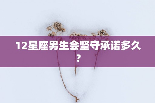 12星座男生会坚守承诺多久？