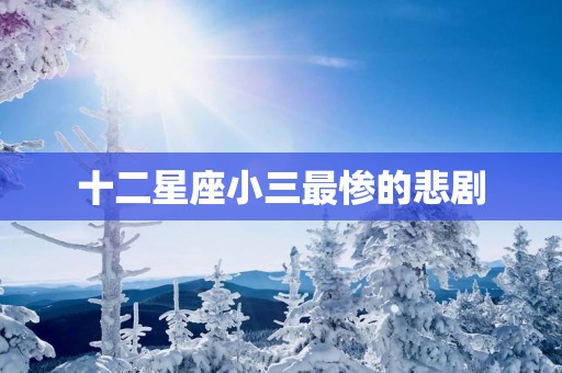 十二星座小三最惨的悲剧