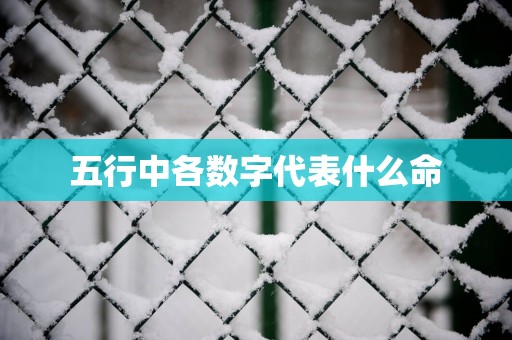 五行中各数字代表什么命