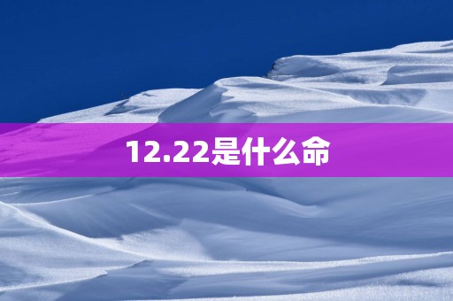 12.22是什么命