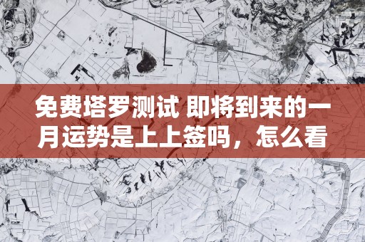 免费塔罗测试 即将到来的一月运势是上上签吗，怎么看？