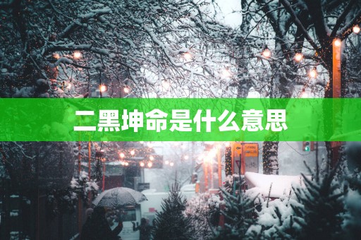 二黑坤命是什么意思