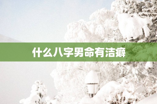 什么八字男命有洁癖