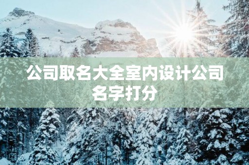公司取名大全室内设计公司名字打分