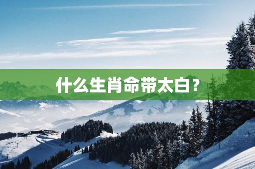 什么生肖命带太白？