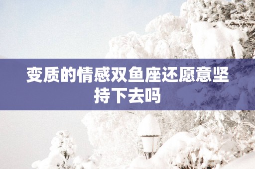 变质的情感双鱼座还愿意坚持下去吗