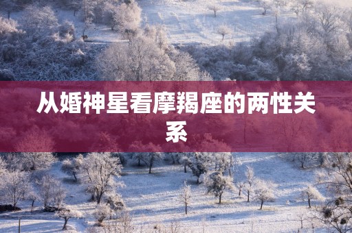 从婚神星看摩羯座的两性关系