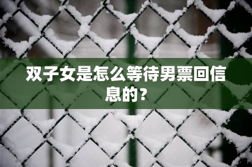 双子女是怎么等待男票回信息的？