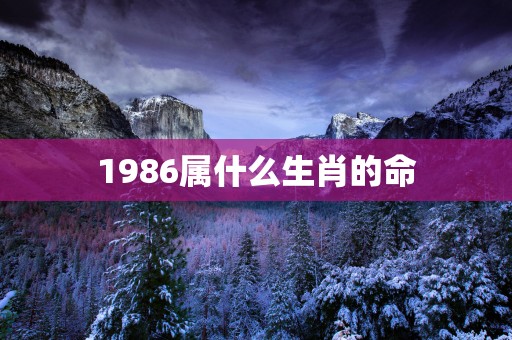 1986属什么生肖的命
