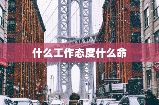 什么工作态度什么命