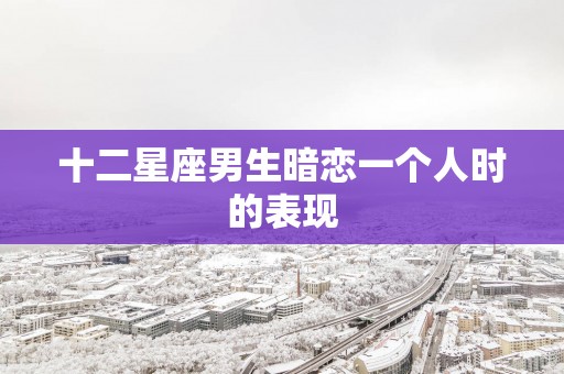 十二星座男生暗恋一个人时的表现