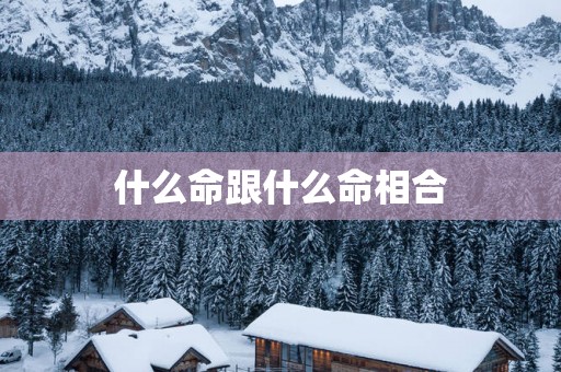 什么命跟什么命相合