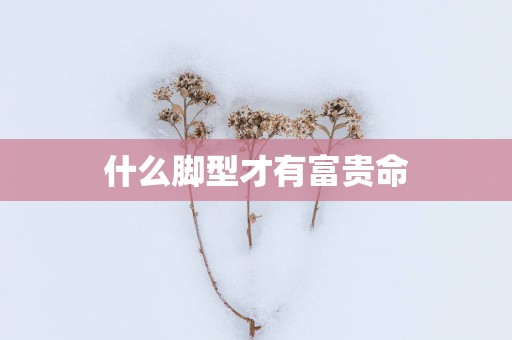 什么脚型才有富贵命