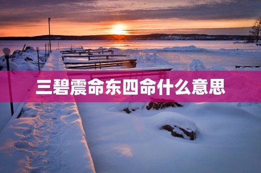 三碧震命东四命什么意思