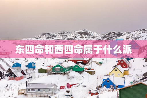 东四命和西四命属于什么派