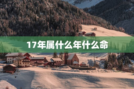 17年属什么年什么命