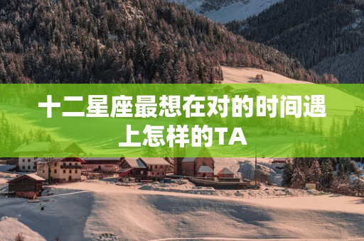十二星座最想在对的时间遇上怎样的TA