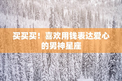 买买买！喜欢用钱表达爱心的男神星座
