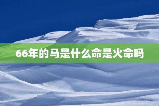 66年的马是什么命是火命吗