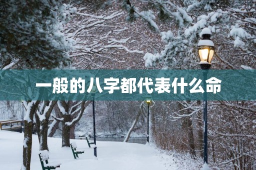 一般的八字都代表什么命