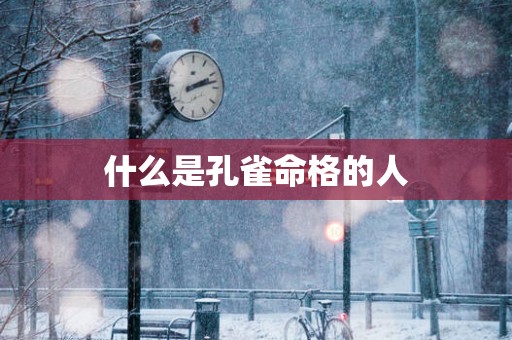 什么是孔雀命格的人