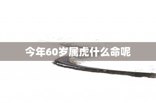 今年60岁属虎什么命呢