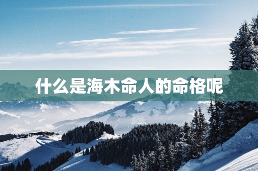 什么是海木命人的命格呢