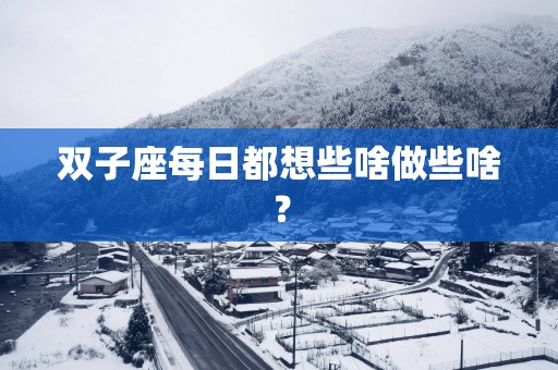 双子座每日都想些啥做些啥？