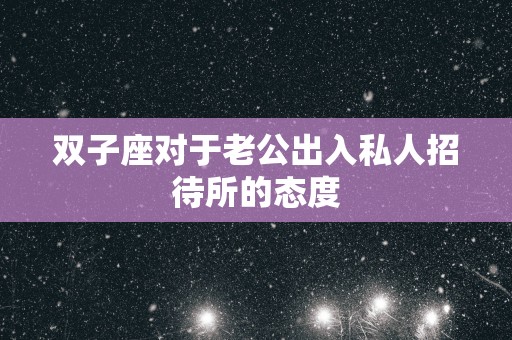 双子座对于老公出入私人招待所的态度