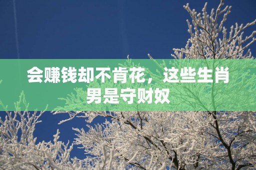 会赚钱却不肯花，这些生肖男是守财奴
