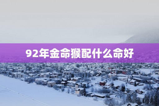 92年金命猴配什么命好