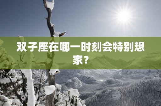 双子座在哪一时刻会特别想家？